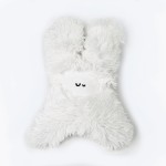 przytulanka - Biały króliczek z długim włosem